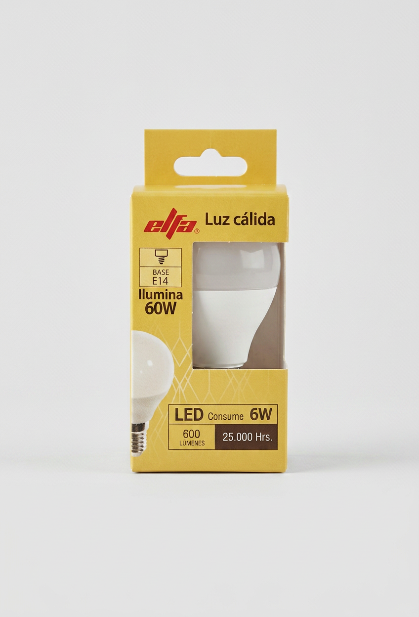 Ampolleta LED G45 6W Luz Cálida Soquete E14 2