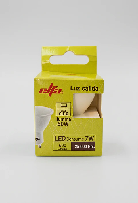 Ampolleta LED Dicroica GU10 6W Luz Cálida 3000K