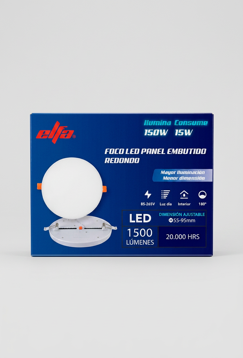 Foco Panel LED Sobrepuesto Redondo 24W Luz Día 6400K 2