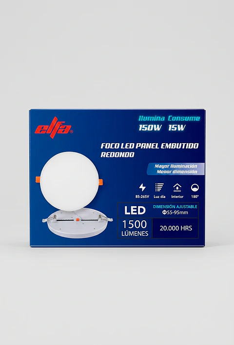 Foco Panel LED Sobrepuesto Redondo 24W Luz Día 6400K