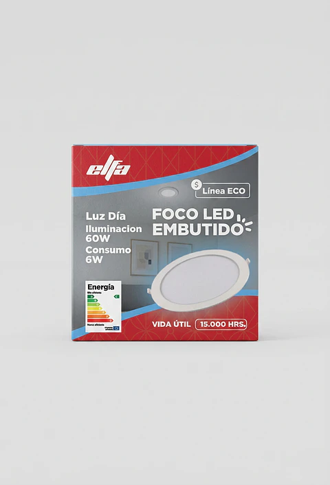 Panel LED Embutido Redondo 6W Elfa 480lm Luz Dia 6000K 27cm ECO