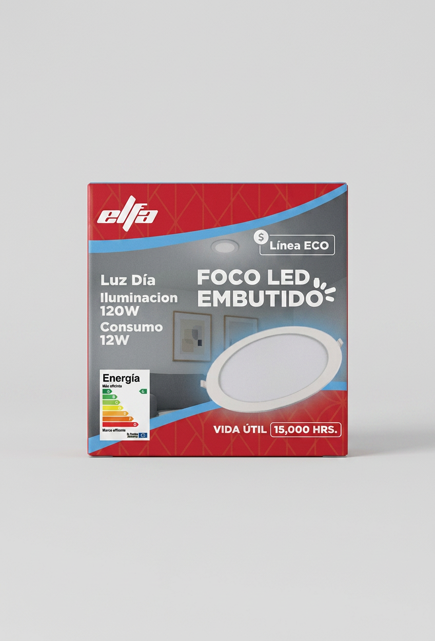 Panel LED Embutido Redondo 12W Elfa 960lm Luz Dia 6000K 27cm ECO 2