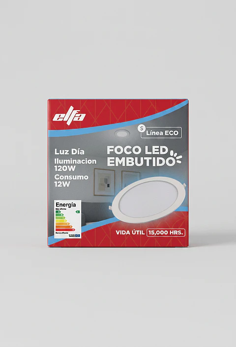 Panel LED Embutido Redondo 12W Elfa 960lm Luz Dia 6000K 27cm ECO