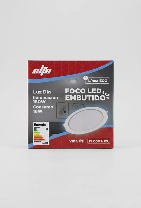 Foco Panel LED Embutido Redondo 18W Luz Dia 6000K 1440lm 27cm Elfa ECO