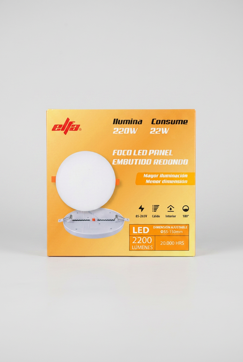 Foco LED Embutido Ajustable Redondo Elfa - 22W (Equivale a 220W) Luz Cálida  2