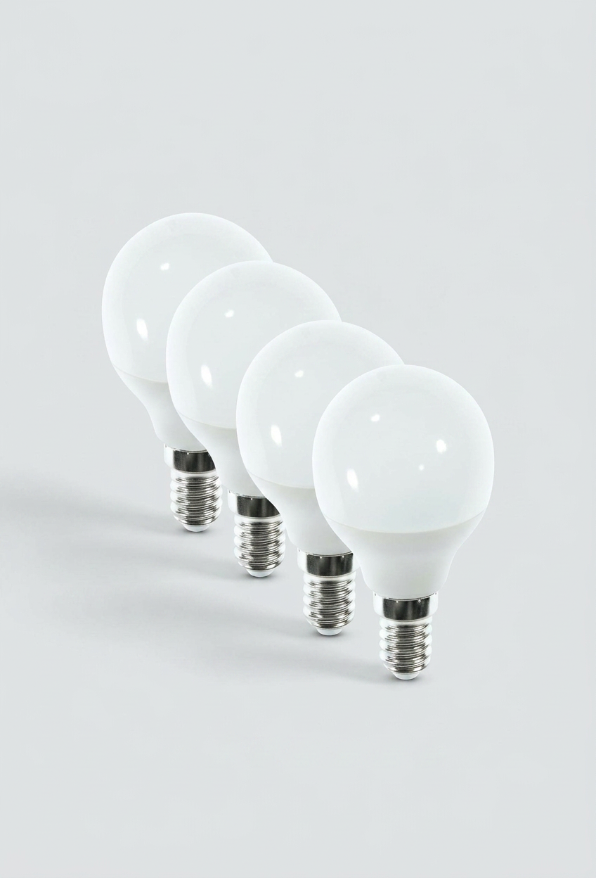 PACK 4 AMPOLLETAS LED G45 E14 6W 6000K ELFA 1