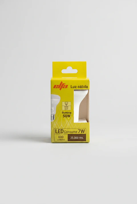 Ampolleta LED R63 7W Luz Cálida 3000K