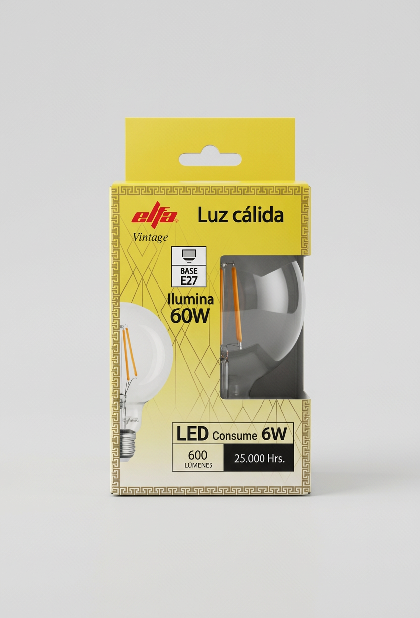 Ampolleta LED Globo Vintage G95 6W Luz Cálida 3000K E27 2