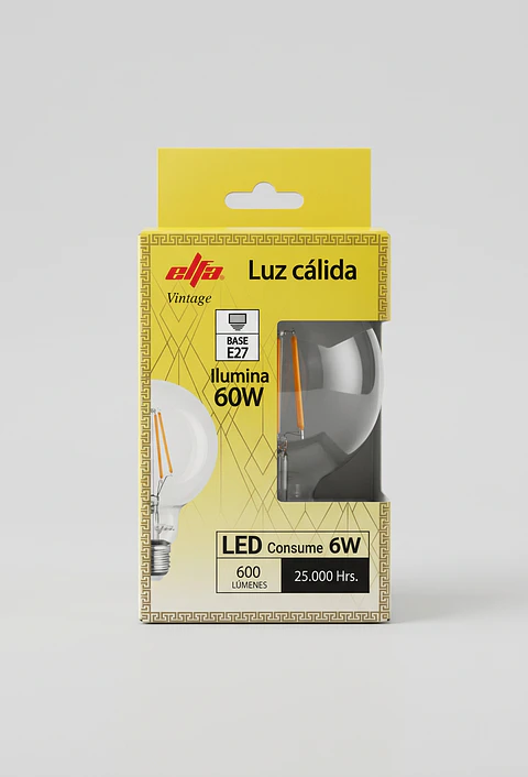 Ampolleta LED Globo Vintage G95 6W Luz Cálida 3000K E27