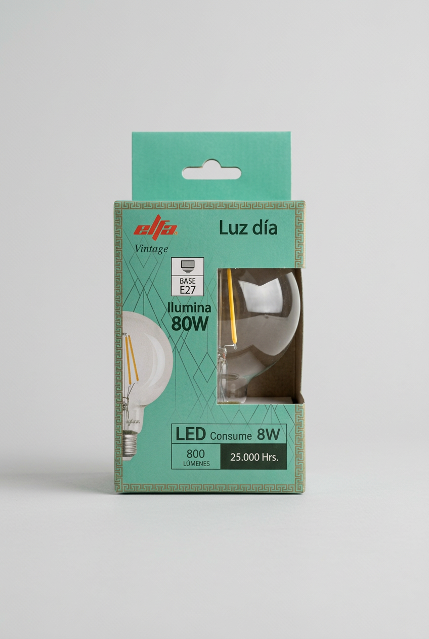 Ampolleta LED Filamento Vintage G95 8W Luz Día E27 2