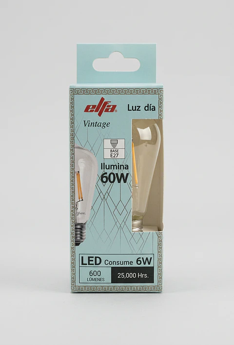 Ampolleta LED Filamento Vintage ST64 6W (Luz Día) Soquete E27