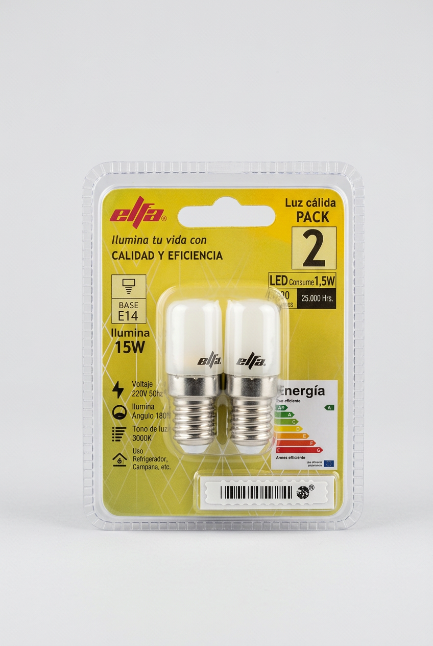 Pack 2 Ampolletas LED para Refrigerador Elfa 3000K 2