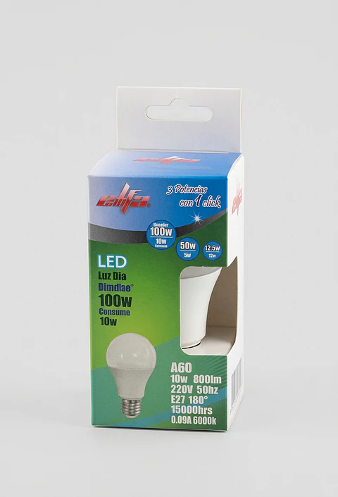 Ampolleta LED A60 Atenuable en 3 Potencias Luz Día