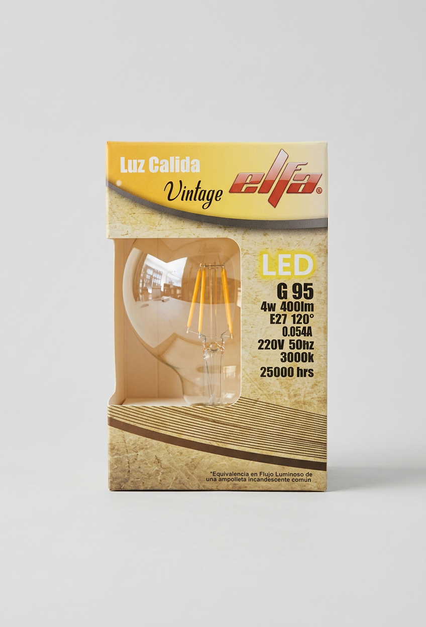 Ampolleta LED Globo G95 Filamento 4W E27 Luz Cálida 2