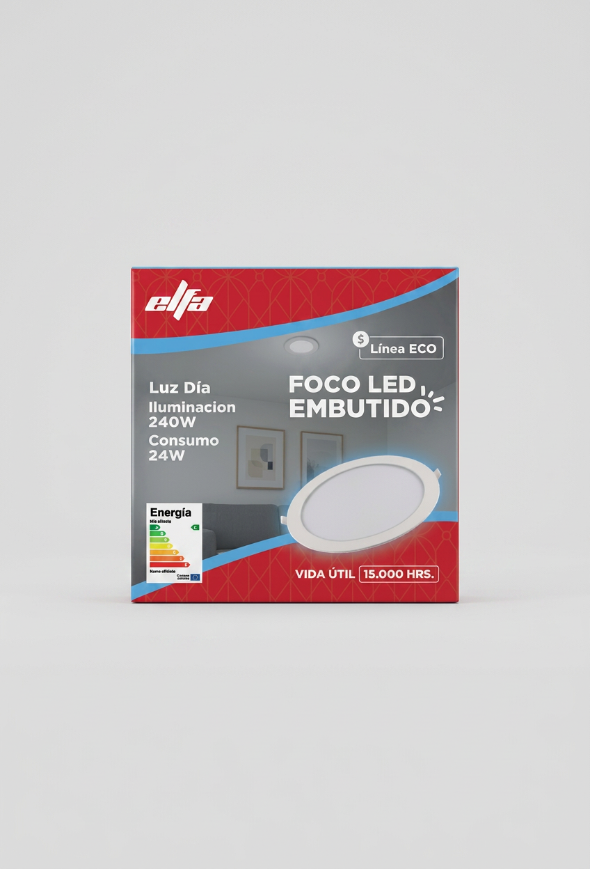 Panel LED Embutido Redondo 24W Elfa 2000lm Luz Día 6000K 27cm ECO 2