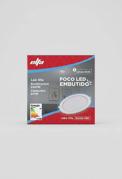Panel LED Embutido Redondo 24W Elfa 2000lm Luz Día 6000K 27cm ECO