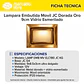 Lampara Embutida Movil JC Dorada Oro Spot Rectangular Orientable 9cm Vidrio Esmerilado G4 - Miniatura 3
