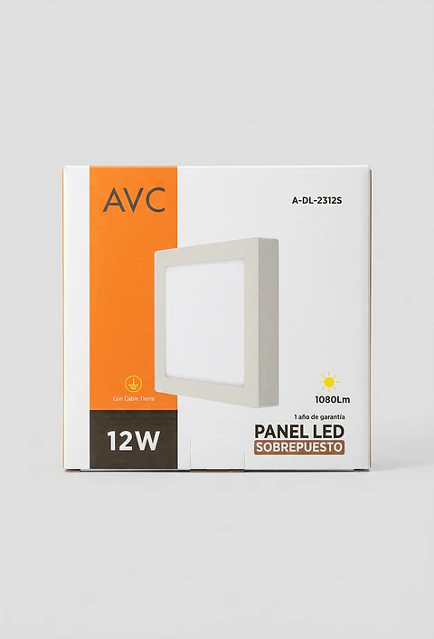 Panel LED Sobrepuesto 12W Luz Dia LD 6500K Elfa Extra Plano