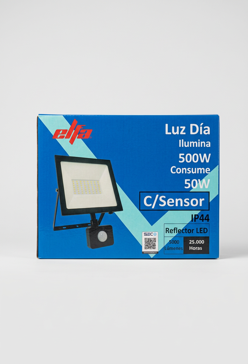 Reflector LED 50W Sensor PIR Elfa 5000lm 6500K IP65 Exterior SEC 17x15cm 2