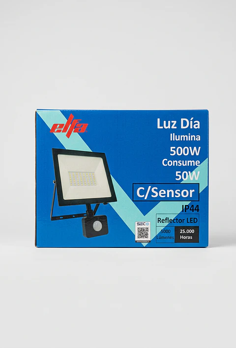 Reflector LED 50W Sensor PIR Elfa 5000lm 6500K IP65 Exterior SEC 17x15cm