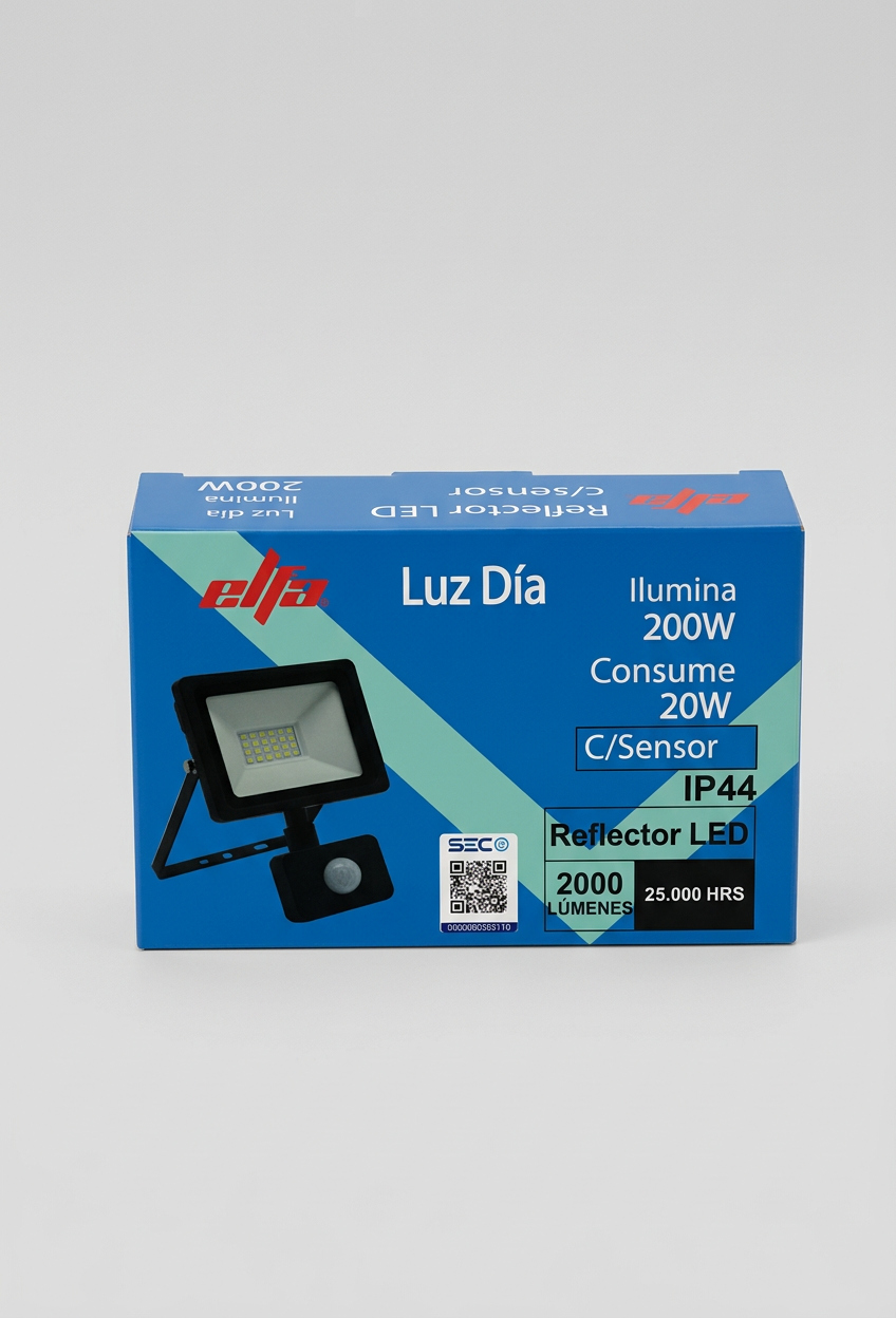 Reflector LED 20W Sensor PIR Elfa 2000lm 6500K IP65 Exterior SEC 9x11cm 2