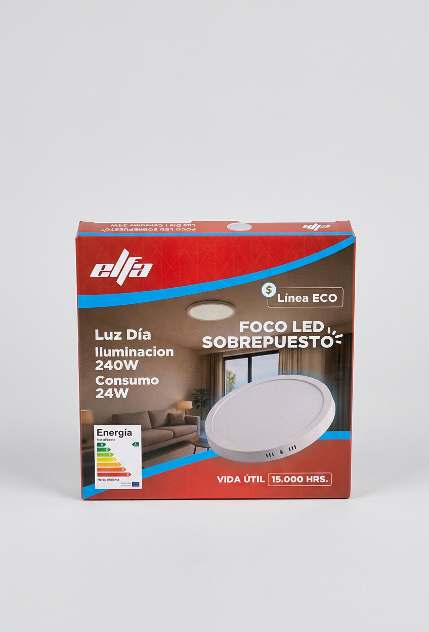 Panel LED Sobrepuesto Redondo 24W Elfa 2000lm Luz Dia 6000K 27cm ECO 2