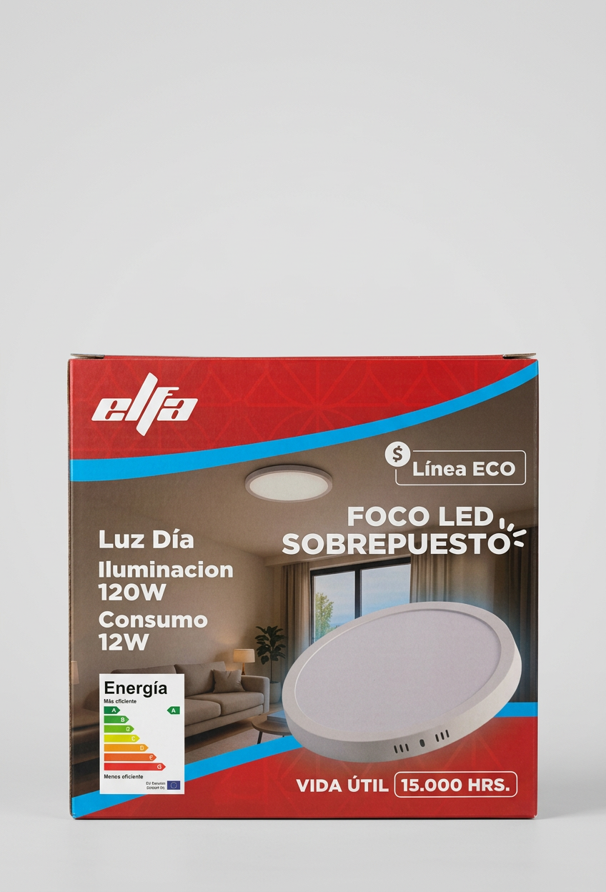Panel LED Sobrepuesto Redondo 12W Elfa 960lm Luz Día 6000K 27cm ECO 2