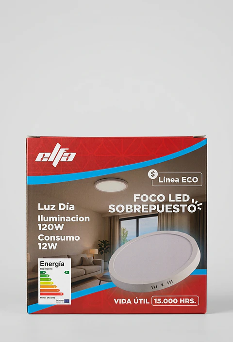 Panel LED Sobrepuesto Redondo 12W Elfa 960lm Luz Día 6000K 27cm ECO