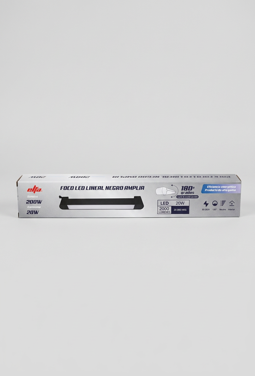 Foco LED Riel Lineal 20W Elfa 4000K Neutra entrega 2.000 lúmenes difusos 2