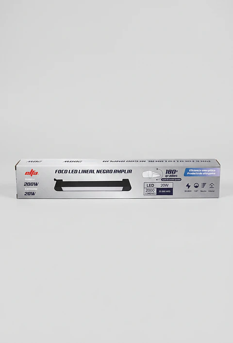 Foco LED Riel Lineal 20W Elfa 4000K Neutra entrega 2.000 lúmenes difusos