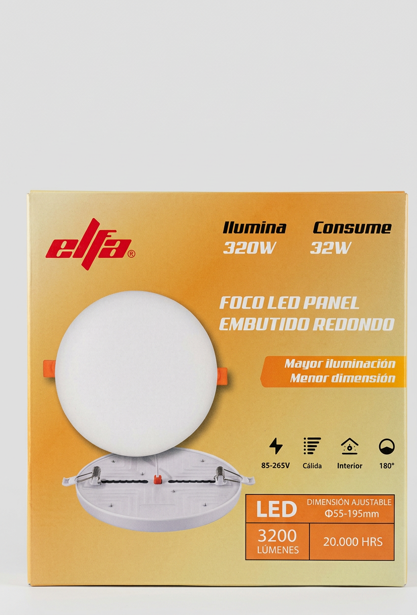Foco Panel LED Embutido Ajustable 32W Luz Cálida 3000K 2