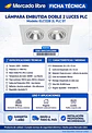 Foco Embutido 2 luces PLC 25cm 2 Luces 220V Reflector Aluminio Para Oficina Pasillo - Miniatura 3