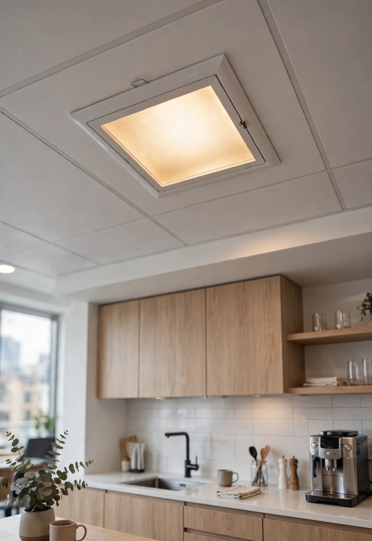 foco embutido  Cuadrado Doble E27 25cm 2 Luces Flexible Vidrio Esmerilado Blanco Para Oficina Cocina 2