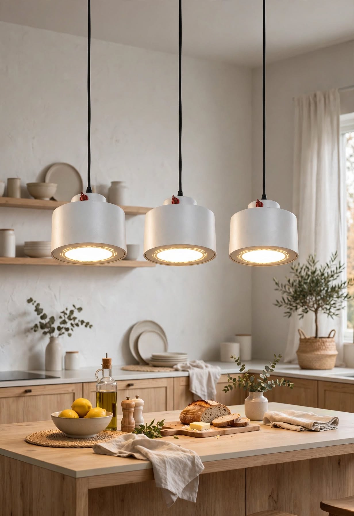 Lampara embutida o colgante  Cilíndrica Blanca E27 -  1 Luz 10cm 2