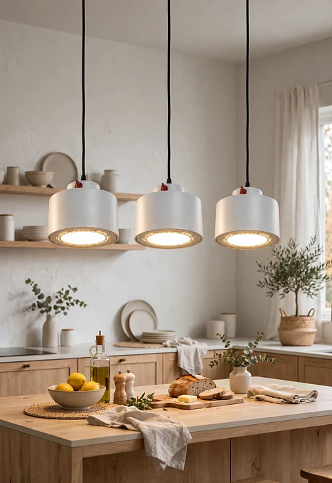 Lampara embutida o colgante  Cilíndrica Blanca E27 -  1 Luz 10cm
