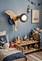 Aplique Delfín de Muro o Techo  Azul E14 28cm Elfa Para Dormitorio Niño Sala Juegos - Miniatura 2