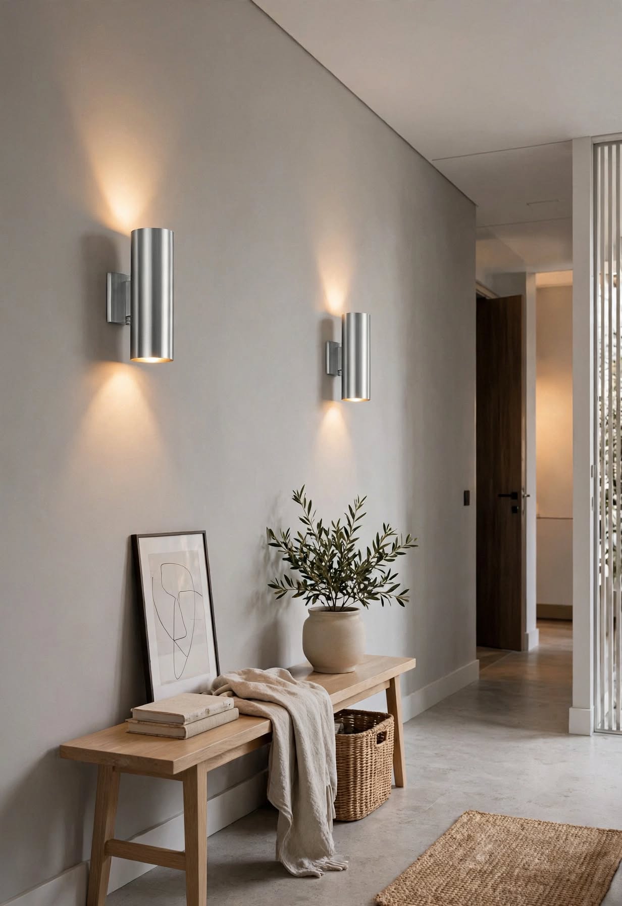 Aplique Muro 1 Luz G9 Aluminio Cepillado Moderno Minimalista Para Pasillo Muro Interior 2