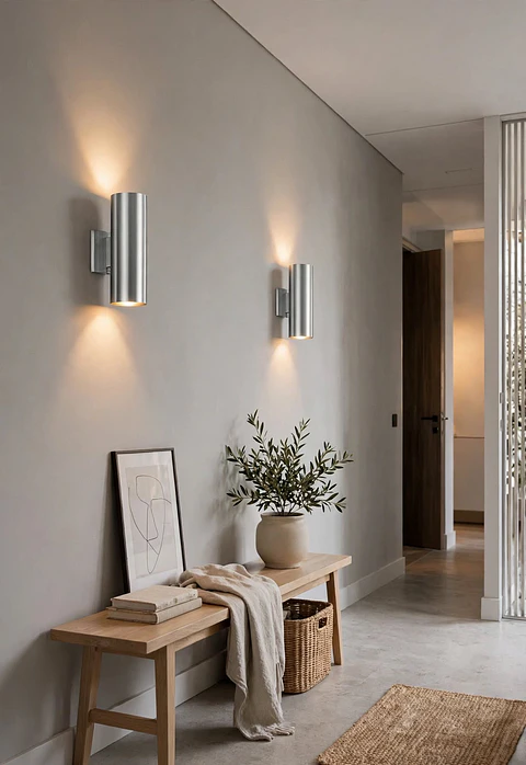 Aplique Muro 1 Luz G9 Aluminio Cepillado Moderno Minimalista Para Pasillo Muro Interior