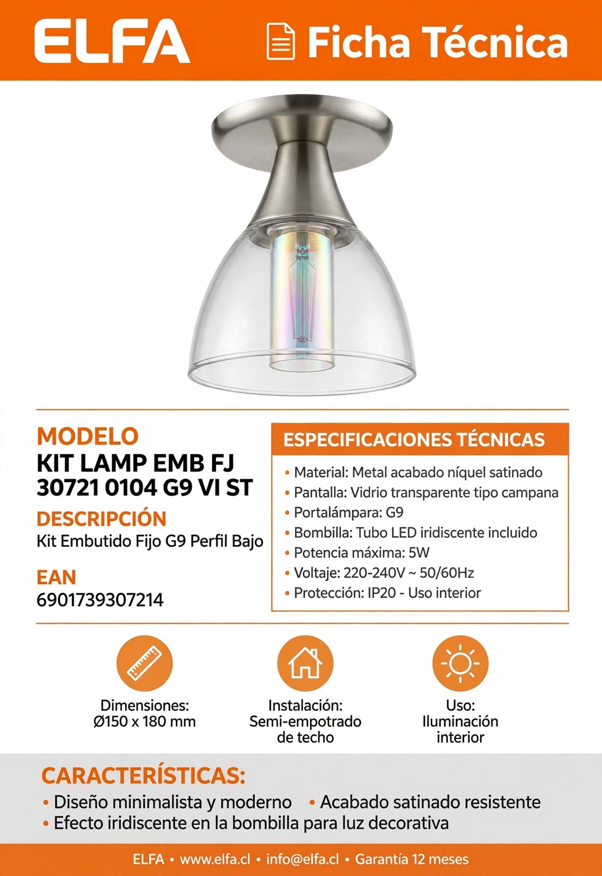 Kit Embutido Fijo G9 Techo Empotrable Perfil Bajo Para Cielo Falso Oficina Retail 3