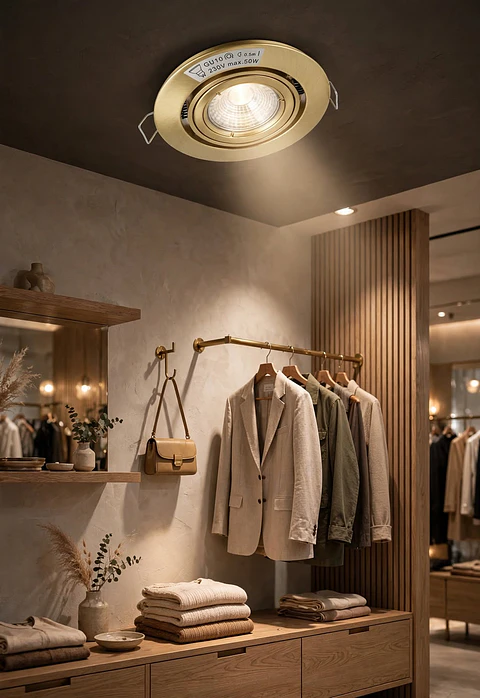 Kit Embutido Móvil GU10 Oro Foco Orientable Dorado Para Galería Boutique Dormitorio