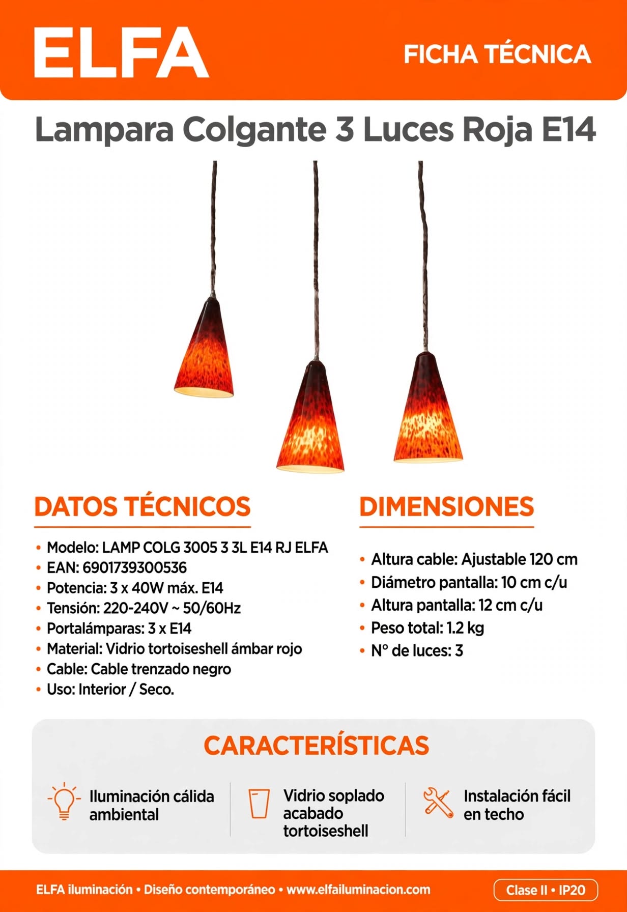 Lampará Colgante 3 luces G9 Aluminio Doble Haz Up Down Para Sala Pasillo Dormitorio 3