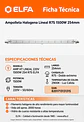 Ampolleta Halogena Lineal R7S 1500W 254mm Elfa 220V Alta Potencia Para Proyector Faena Galpon - Miniatura 3