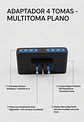 Adaptador Enchufe 4 Tomas Triple Plano Multitoma Negro Azul Seguridad - Miniatura 2