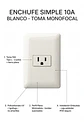 Enchufe Simple 10A Blanco Brillante Empotrable Monofocal - Miniatura 2