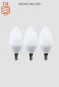 Pack 3 Ampolletas LED Vela Elfa  6W E14 3000K 600LM 25.000Hrs - Candelabro - Miniatura 1