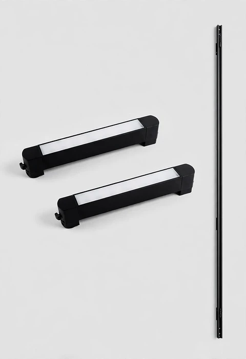 Pack 2 Focos LED Riel Lineal 20W 2000lm 4000K Negro 35cm con Riel