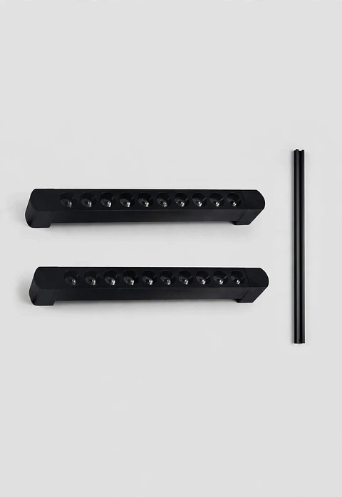 Pack 2 Focos LED Riel Lineal Dirigido 20W 2000lm 4000K Negro 35cm Con Riel Elfa