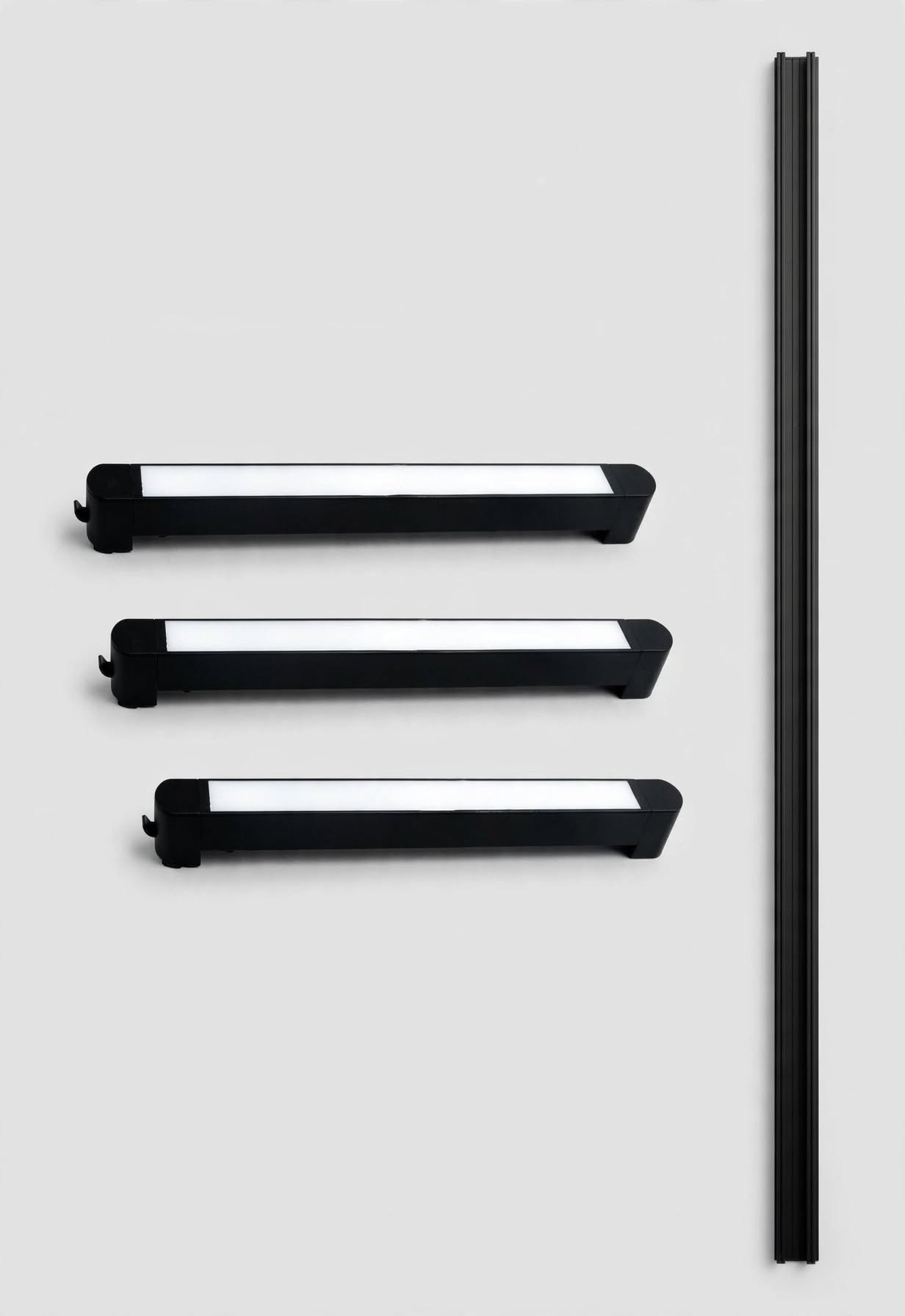 Pack 3 Focos LED Riel Lineal 10W 1000lm 4000K Negro 22cm Elfa Con Riel 1
