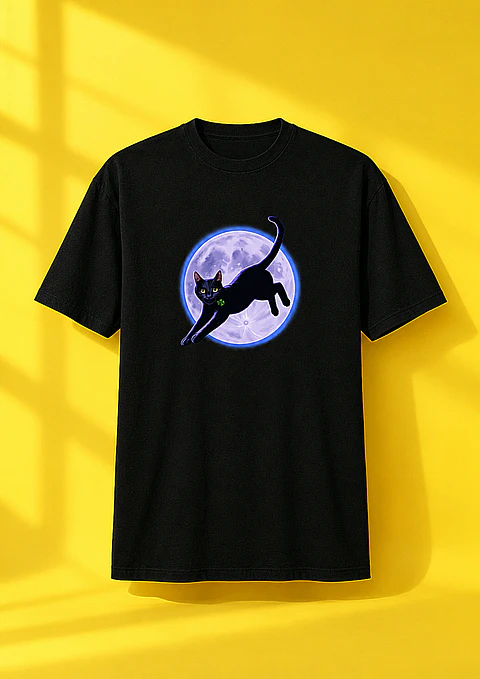 Polera Gato Negro de la suerte