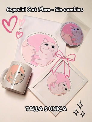 Pack Cat Mom - Consentimiento (Talla S Blanca - Talla M Negra)